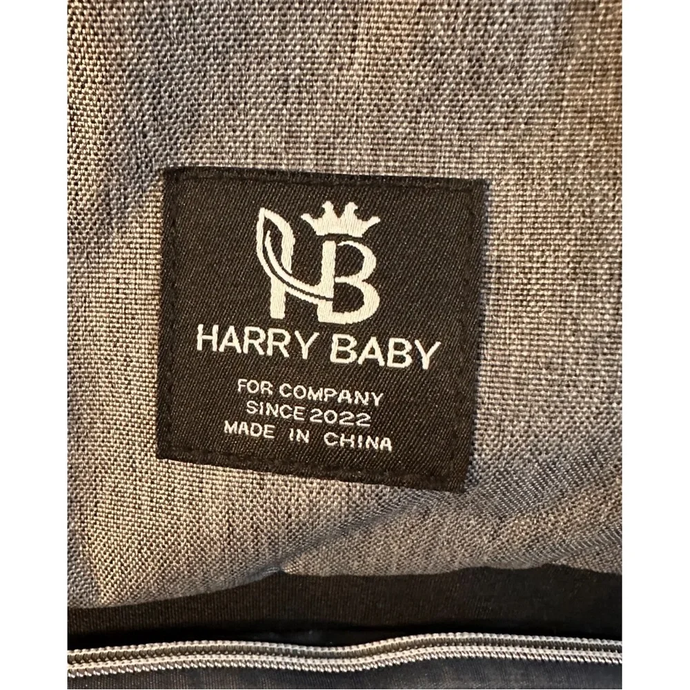 Harry Baby Backpack Bag Traveling Outdoor USB Port Oxford Cloth Zipper Gray/Blk